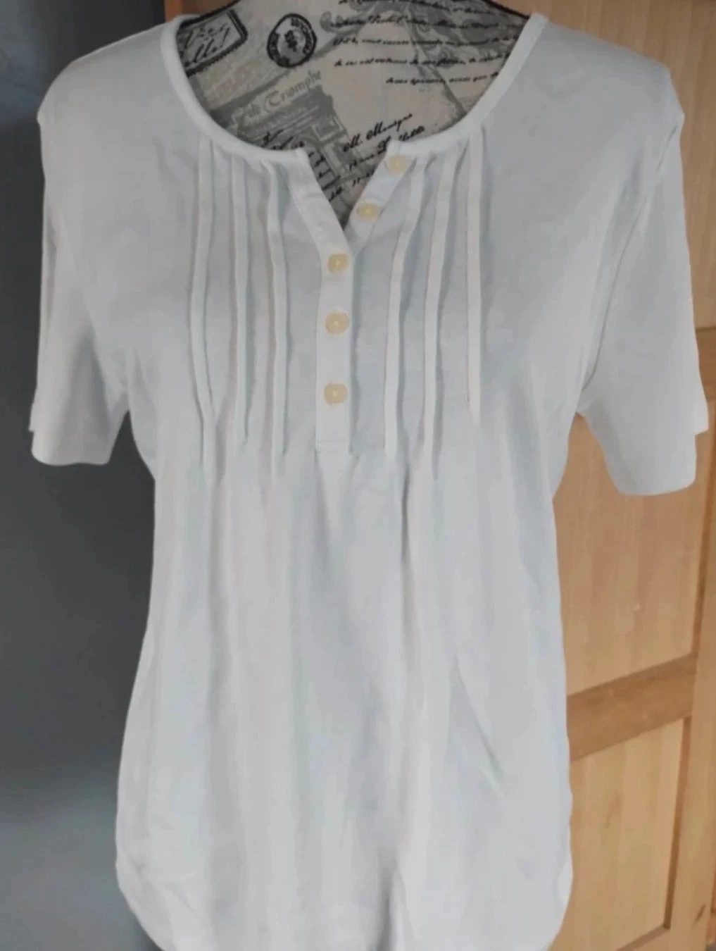 T-shirt blanc à boutons, Damart T40/42